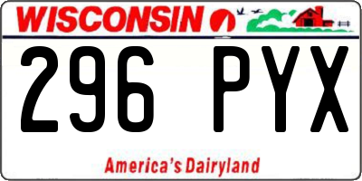 WI license plate 296PYX