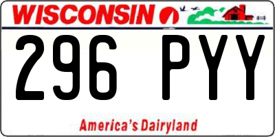 WI license plate 296PYY