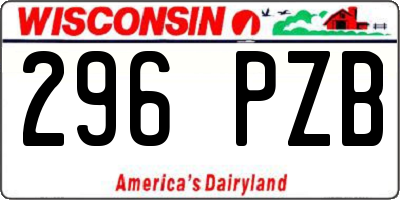 WI license plate 296PZB