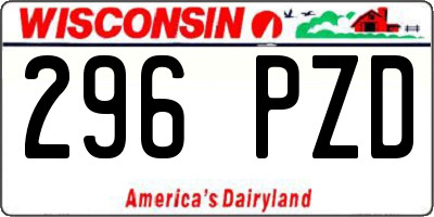 WI license plate 296PZD