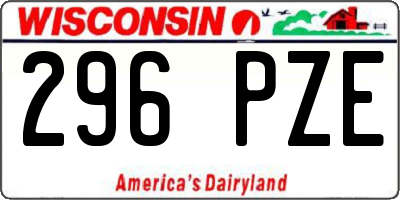 WI license plate 296PZE