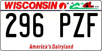 WI license plate 296PZF