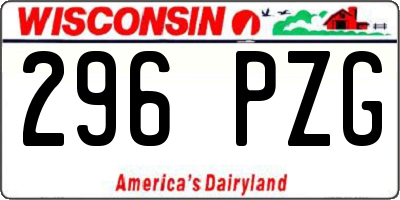 WI license plate 296PZG