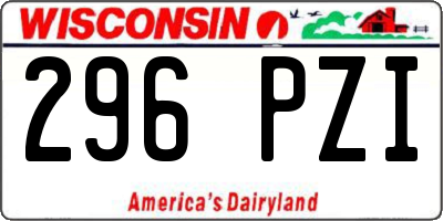 WI license plate 296PZI