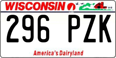 WI license plate 296PZK