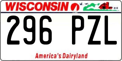 WI license plate 296PZL