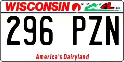 WI license plate 296PZN