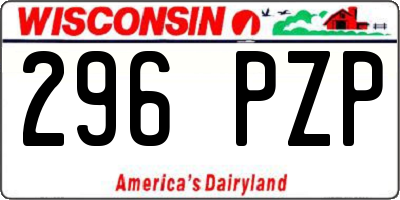 WI license plate 296PZP