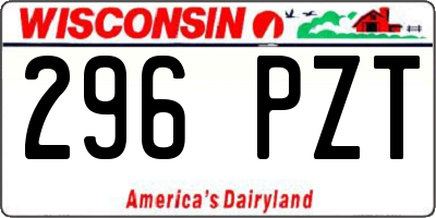 WI license plate 296PZT
