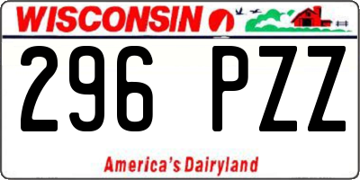 WI license plate 296PZZ