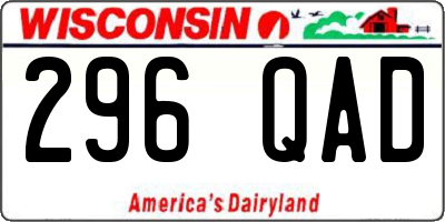 WI license plate 296QAD