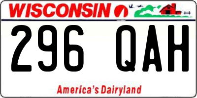 WI license plate 296QAH