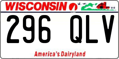 WI license plate 296QLV