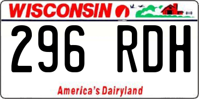 WI license plate 296RDH