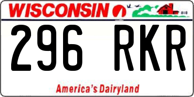 WI license plate 296RKR