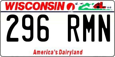 WI license plate 296RMN