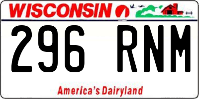WI license plate 296RNM