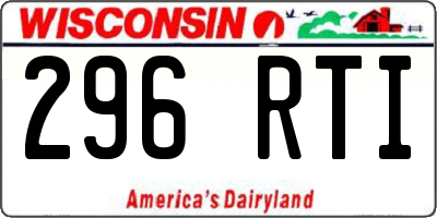 WI license plate 296RTI