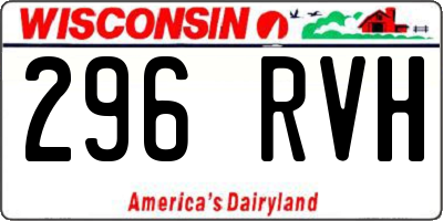 WI license plate 296RVH