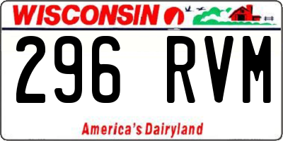 WI license plate 296RVM