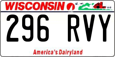 WI license plate 296RVY