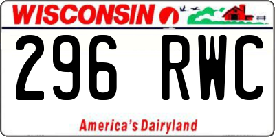 WI license plate 296RWC