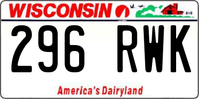 WI license plate 296RWK