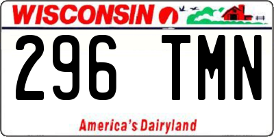 WI license plate 296TMN