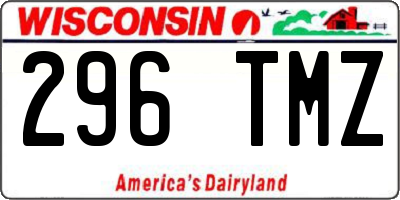 WI license plate 296TMZ