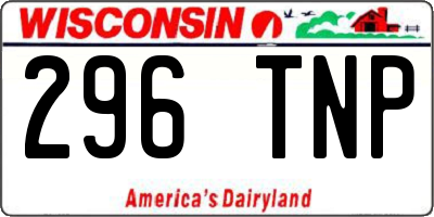 WI license plate 296TNP