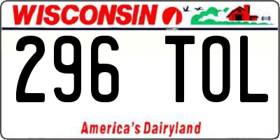 WI license plate 296TOL