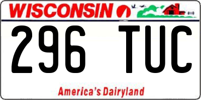 WI license plate 296TUC