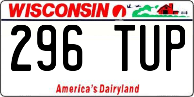 WI license plate 296TUP