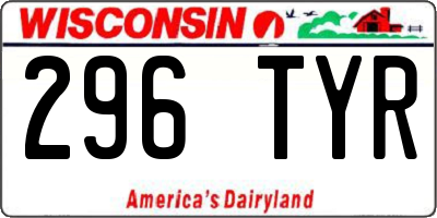 WI license plate 296TYR