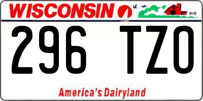WI license plate 296TZO