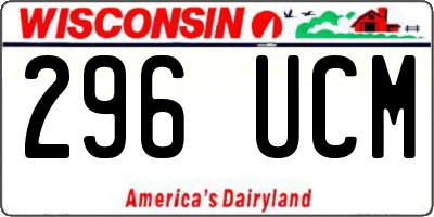 WI license plate 296UCM