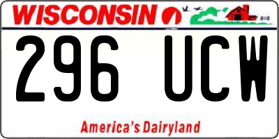 WI license plate 296UCW