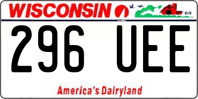 WI license plate 296UEE