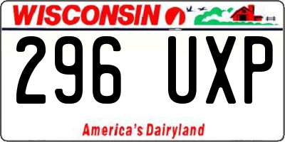WI license plate 296UXP