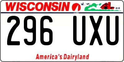 WI license plate 296UXU