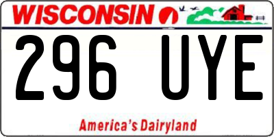 WI license plate 296UYE