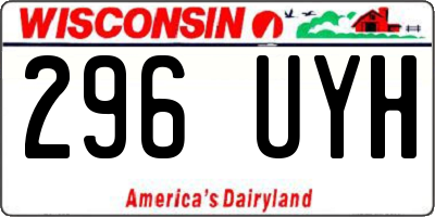 WI license plate 296UYH