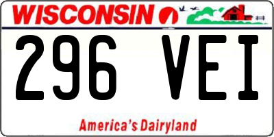 WI license plate 296VEI