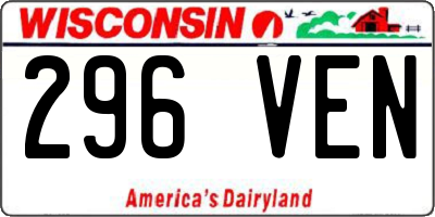 WI license plate 296VEN