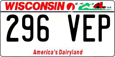 WI license plate 296VEP
