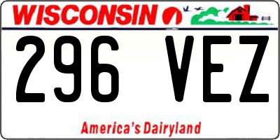 WI license plate 296VEZ