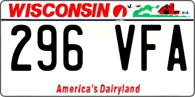 WI license plate 296VFA