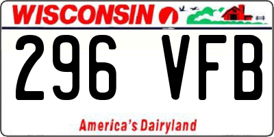 WI license plate 296VFB