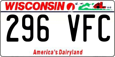 WI license plate 296VFC
