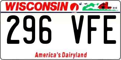 WI license plate 296VFE